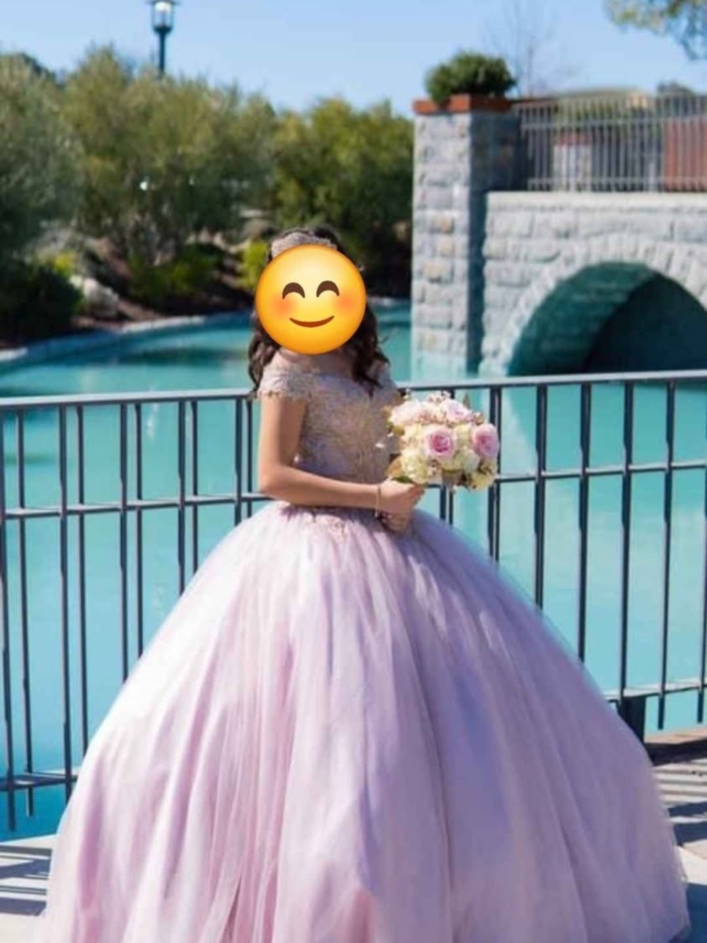 Lilac Quince Dress with Embellished Bodice